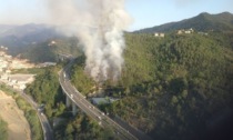 Casarza Ligure, incendio boschivo vicino alla A12