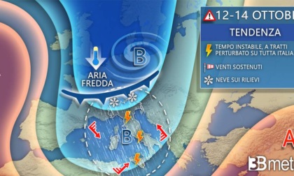 Meteo: nel weekend maltempo, freddo e neve in montagna