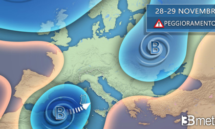 Meteo, nel weekend cambia tutto: tornano pioggia, vento e neve