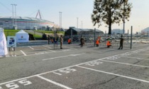 Torino, iniziati oggi i lavori di allestimento dell'hotspot per test rapidi nel parcheggio dell'Allianz Stadium