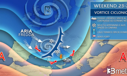 Meteo: rovesci, vento e neve al Nord nel weekend