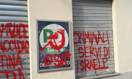 Torino, scritte pro-Palestina davanti a sede Pd