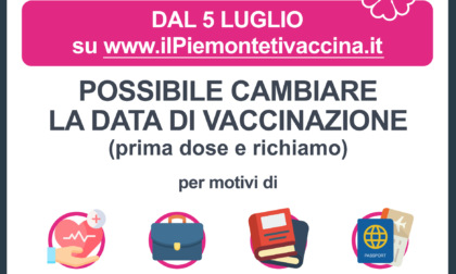 Dal 5 luglio si potrà cambiare data vaccino su www.ilPiemontetivaccina.it