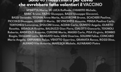 NO VAX: a Castelnuovo Scrivia manifesti con i nomi dei morti Covid