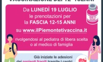 Piemonte: al via preadesioni per  vaccinazione 12-15enni non fragili
