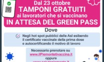 Piemonte: tampone gratis per lavoratori in attesa di green pass da sabato 23 ottobre