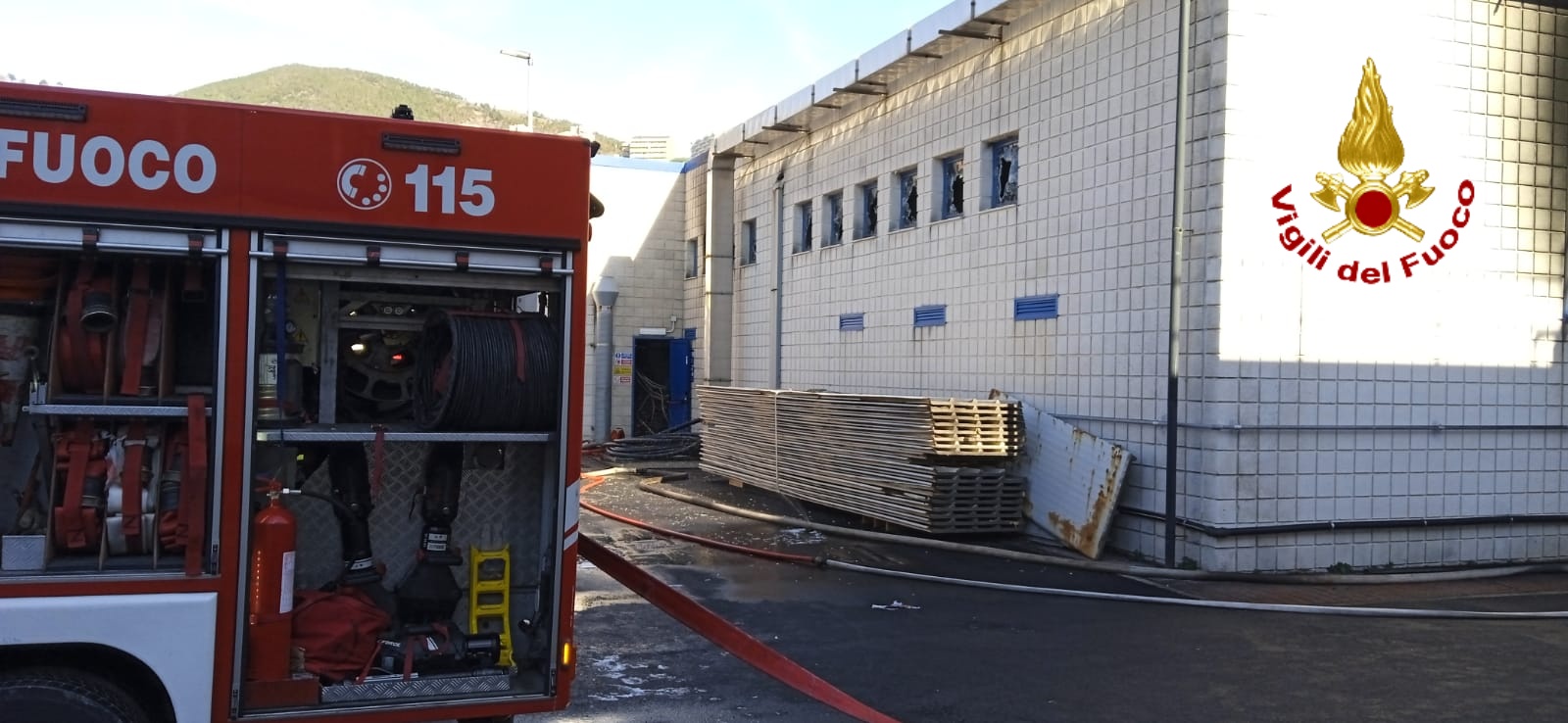 Incendio al depuratore di Genova Voltri