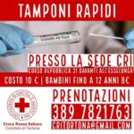 Tortona, la Croce Rossa offre tamponi rapidi presso la propria sede