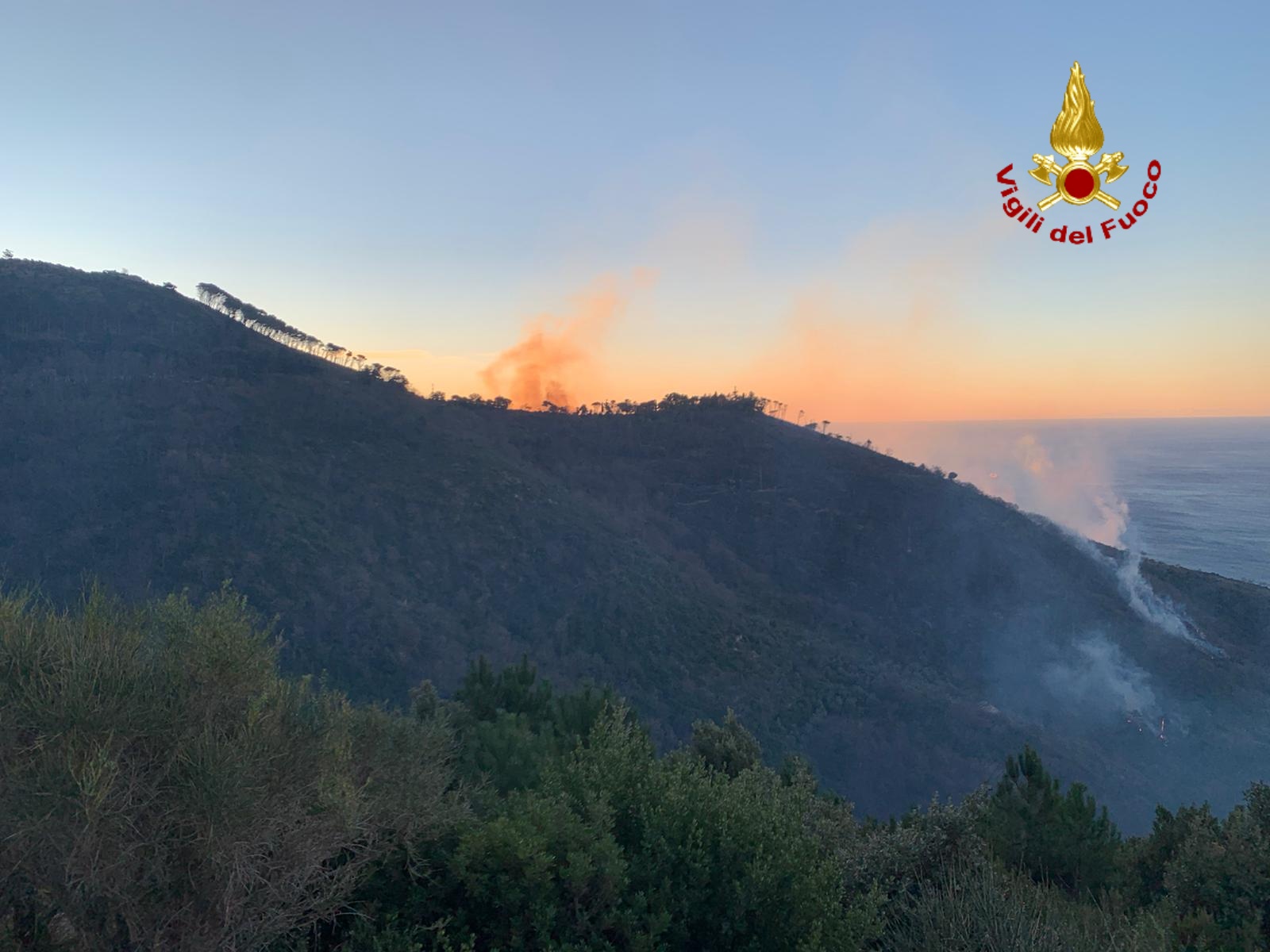 Incendio sulle alture di Genova: a fuoco circa 30 ettari sul Monte Moro