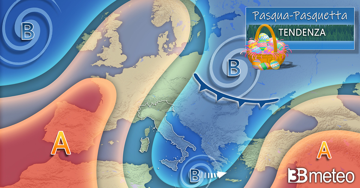 Weekend di Pasqua con fronte freddo: tra sole, locali temporali e netto calo delle temperature