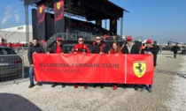 Sette soci di Scuderia Ferrari Club Alessandria alla presentazione della nuova monoposto