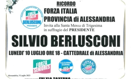 Alessandria, domani in Duomo Forza Italia organizza messa per Silvio Berlusconi