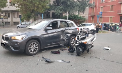 Alessandria, incidente tra auto e moto in corso IV Novembre