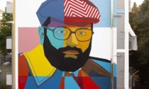 Alessandria: finito il murale di Ten dedicato ad Umberto Eco