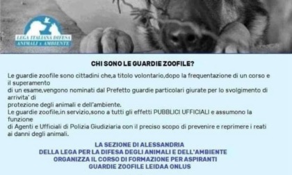 Alessandria, dal 22 settembre nuovo corso per guardie zoofile di LEIDAA