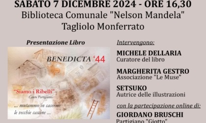 "Quattro chiacchiere d'autore": a Tagliolo Monferrato la presentazione del libro "Benedicta '44"