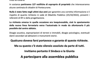 Pontecurone, giovedì assemblea pubblica su espropri per quadruplicamento linea ferroviaria